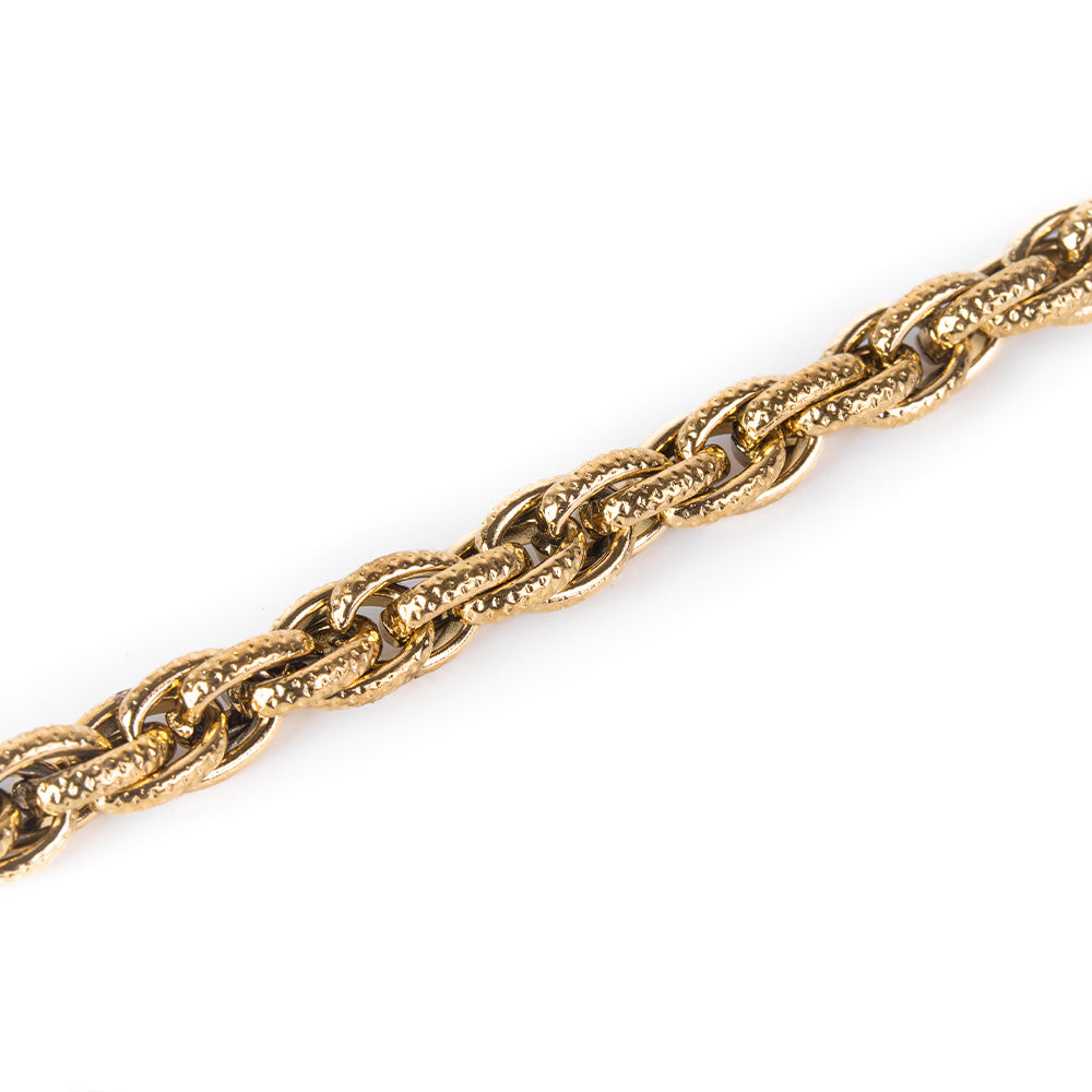 BRACCIALE MORBIDO CON DOPPIA MAGLIA PUNTINATA INTRECCIATA