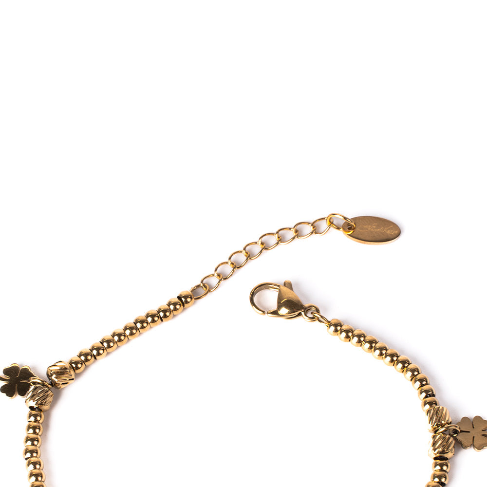 SOFT BRACELET WITH FOUR LEAF CLOVERS