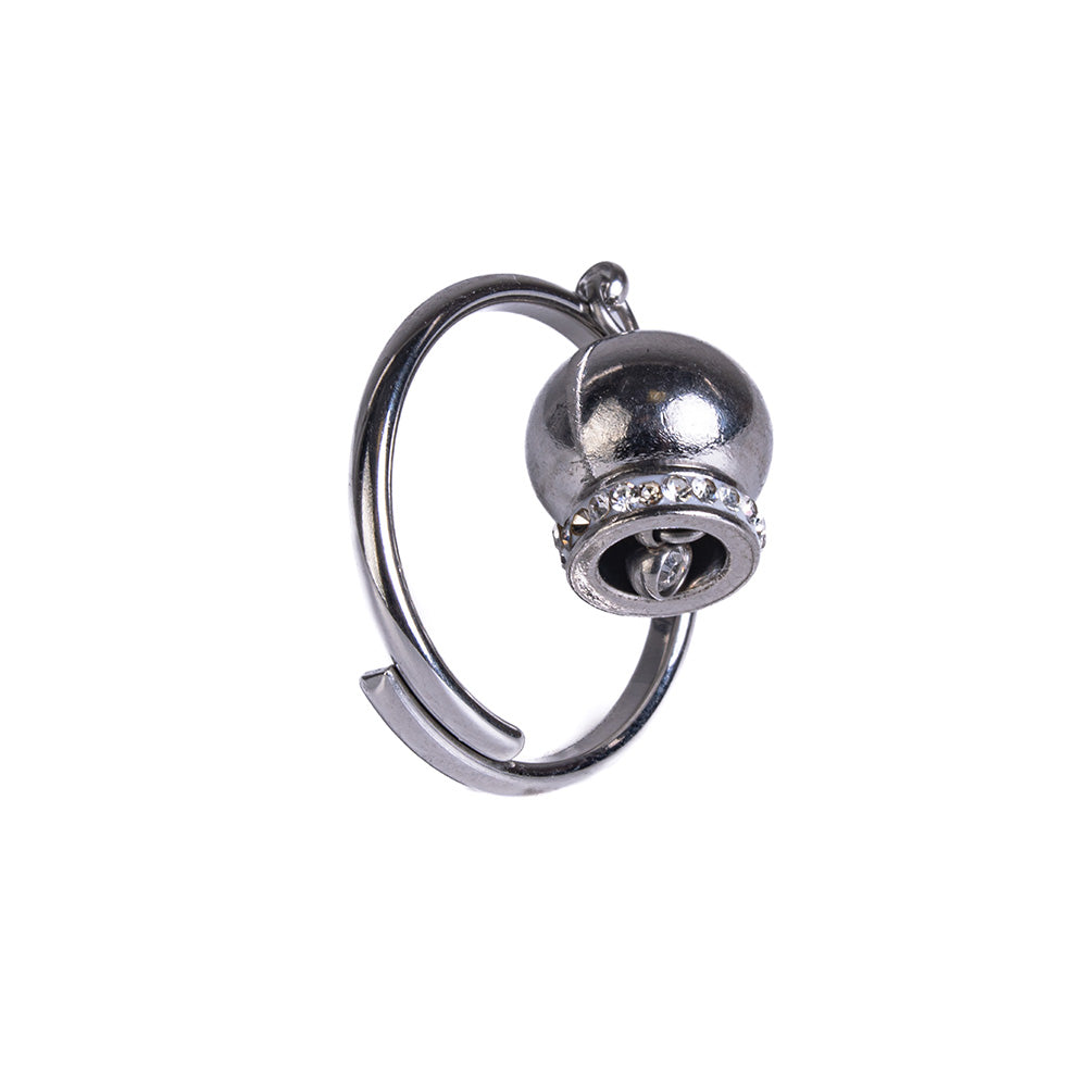 ADJUSTABLE RING WITH RHINESTONE BELL