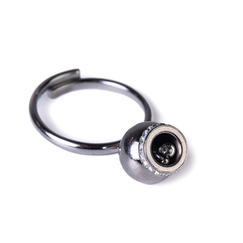 ADJUSTABLE RING WITH RHINESTONE BELL