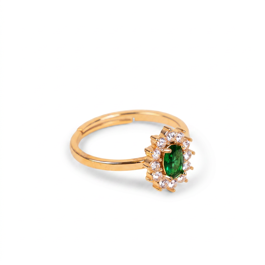 ANELLO REGOLABILE CON PUNTO LUCE CONTORNATO DI STRASS