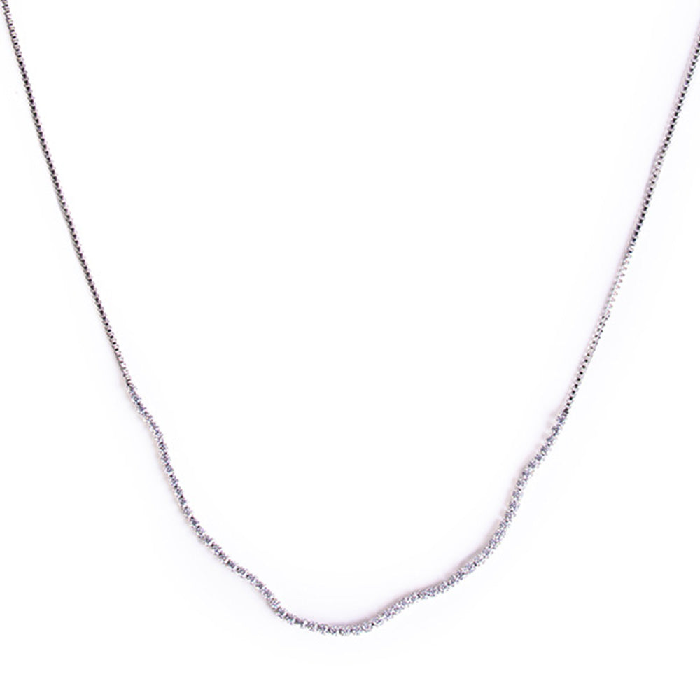 THIN CHOKER NECKLACE WITH CENTRAL RHINESTONES