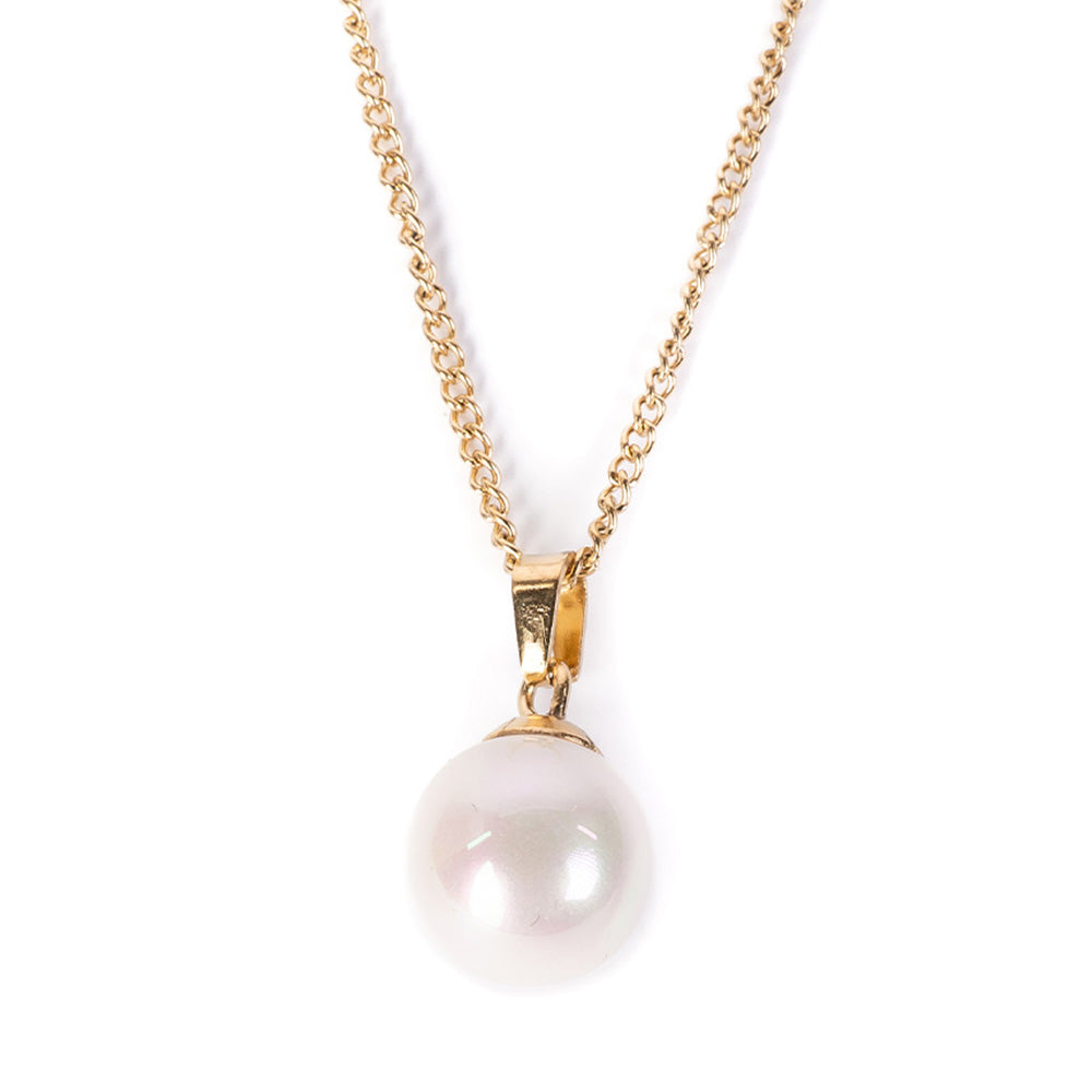10MM PEARL PENDANT CHOKER NECKLACE