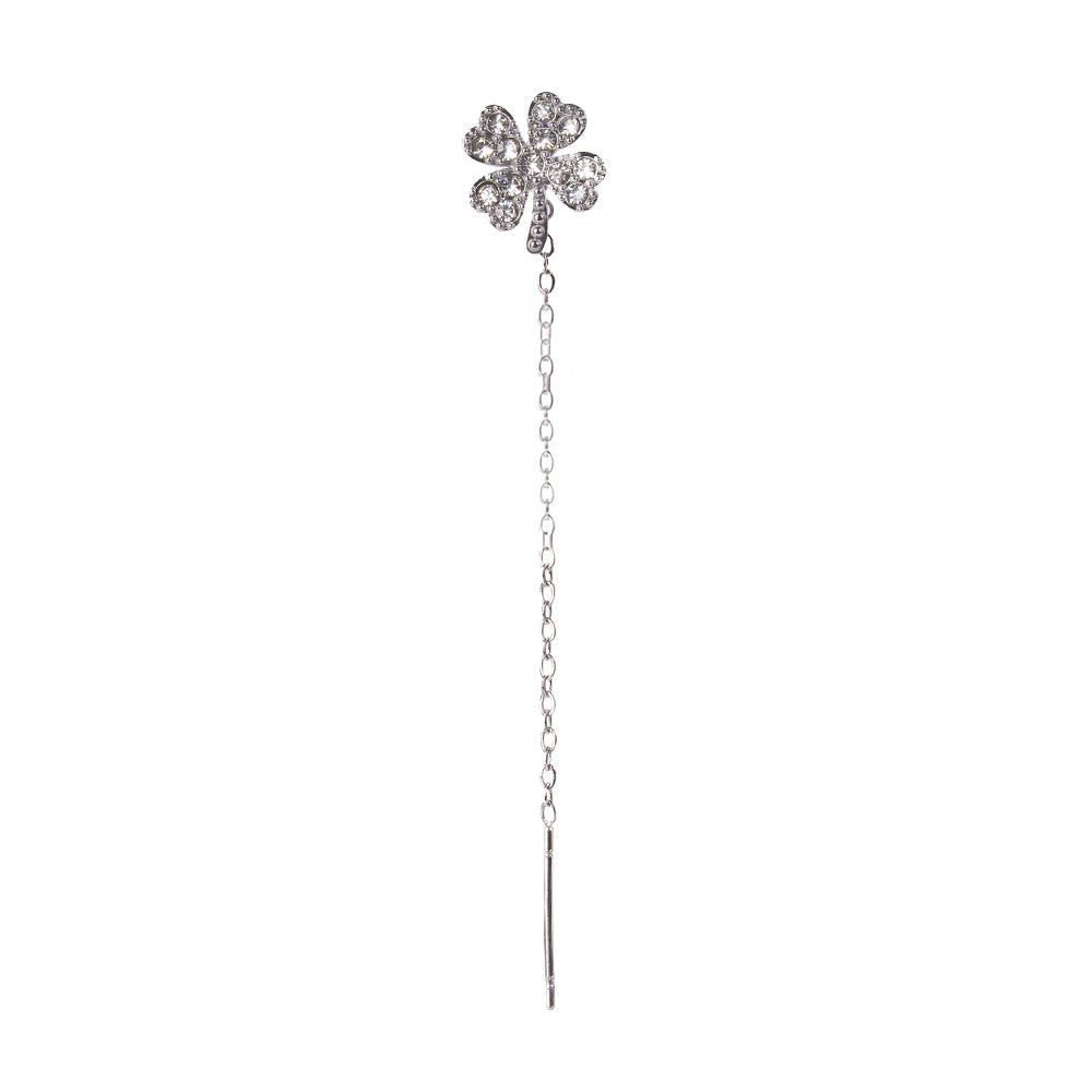 LOVELY MODEL DANGLING EARRINGS WITH FOUR-LEAF CLOVER DANGLING