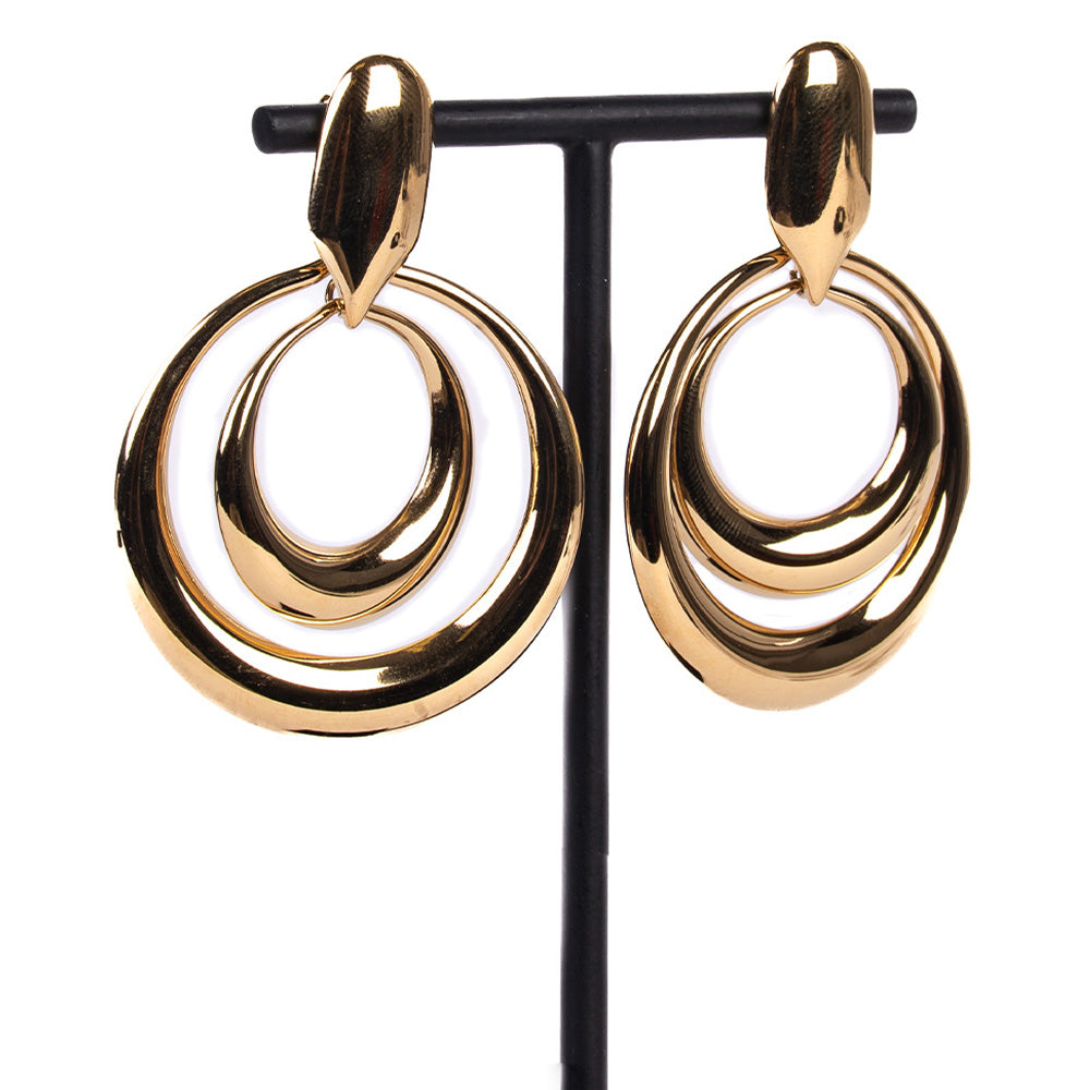 ORECCHINI PENDENTI CON DOPPIO CERCHIO