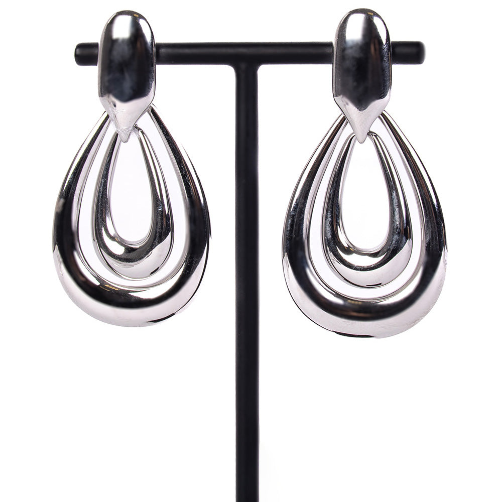 ORECCHINI PENDENTI CON DOPPIO CERCHIO A GOCCIA