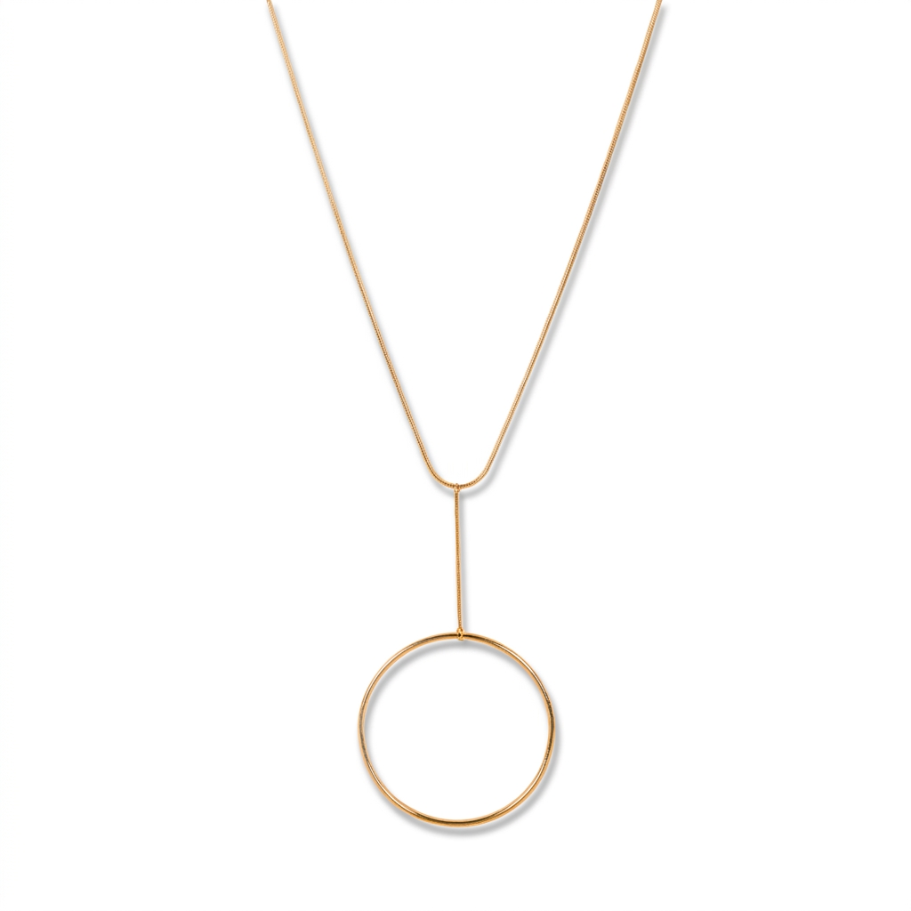 COLLANA LUNGA CON PENDENTE GRANDE CIRCOLARE