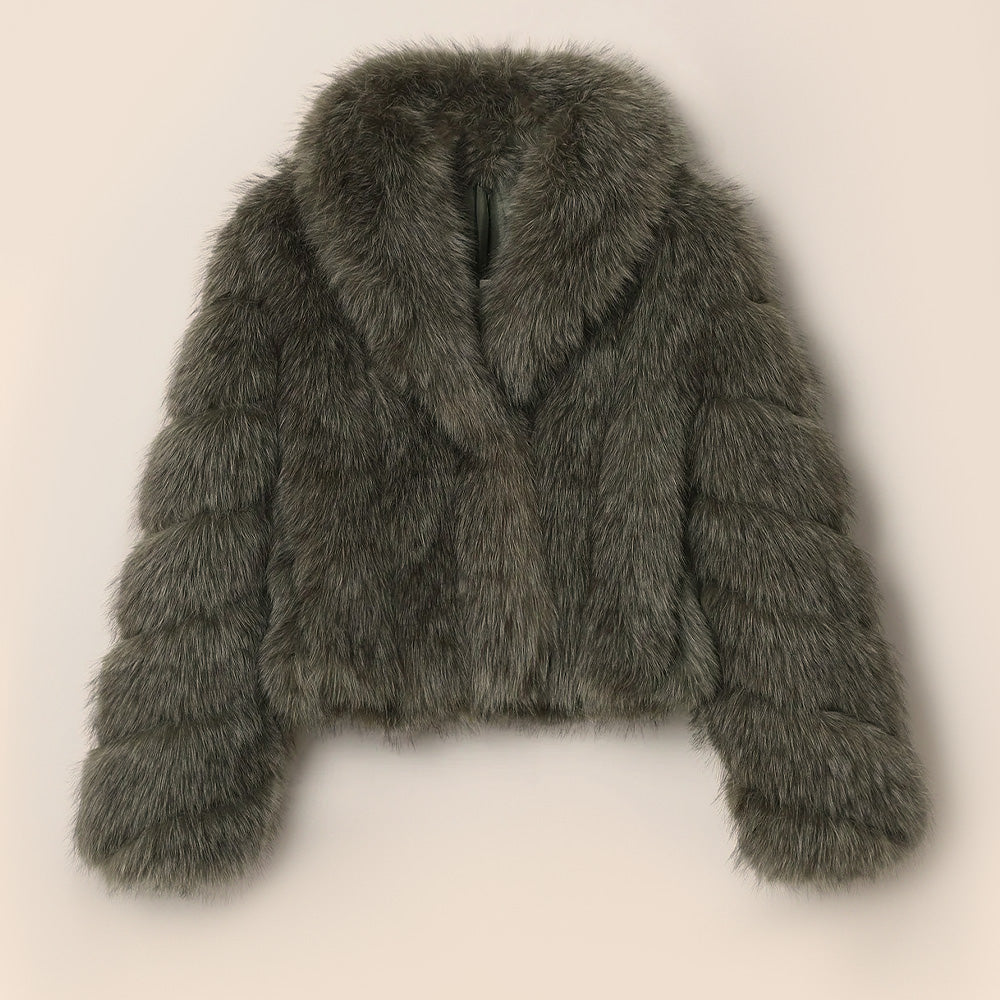 GIACCHINO IN ECOPELLICCIA CON COLLO VOLUMINOSO