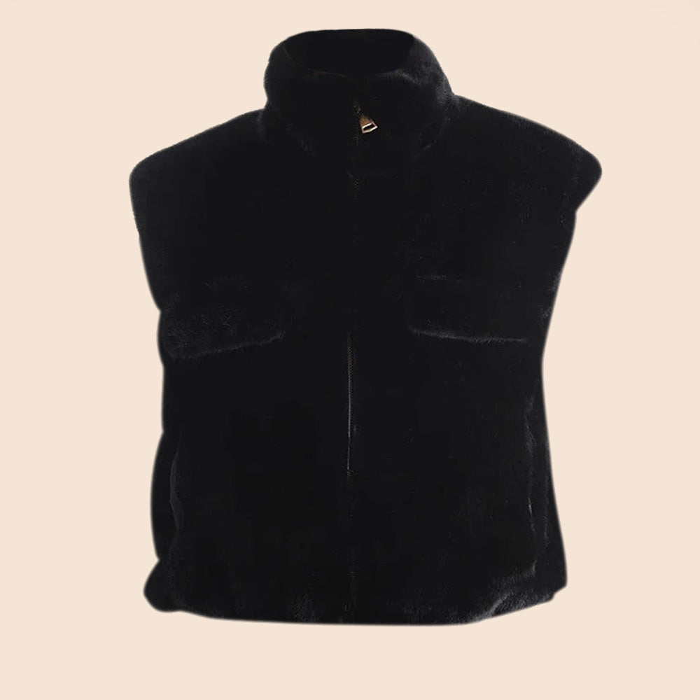 GIACCA SMANICATA IN ECOPELLICCIA CON TASCHINI E ZIP