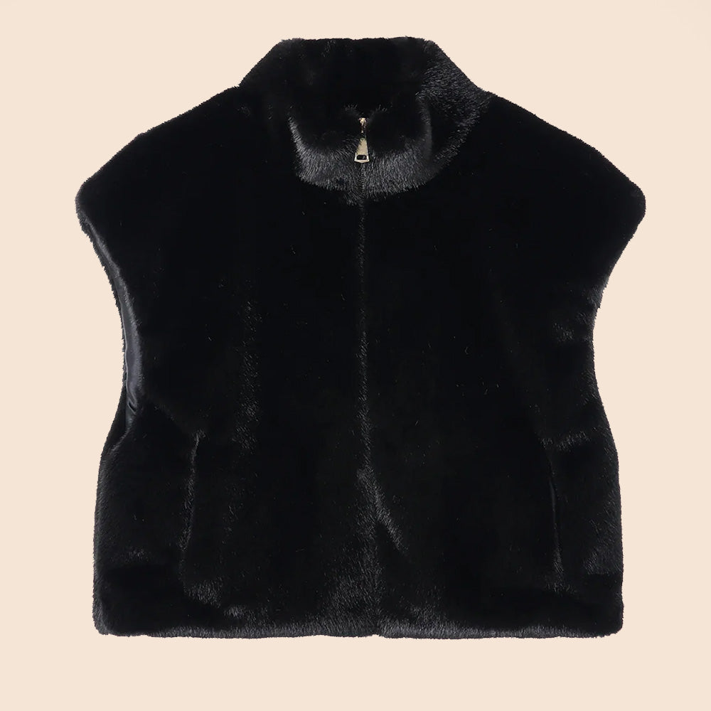 GIACCA CORTA SMANICATA IN ECOPELLICCIA