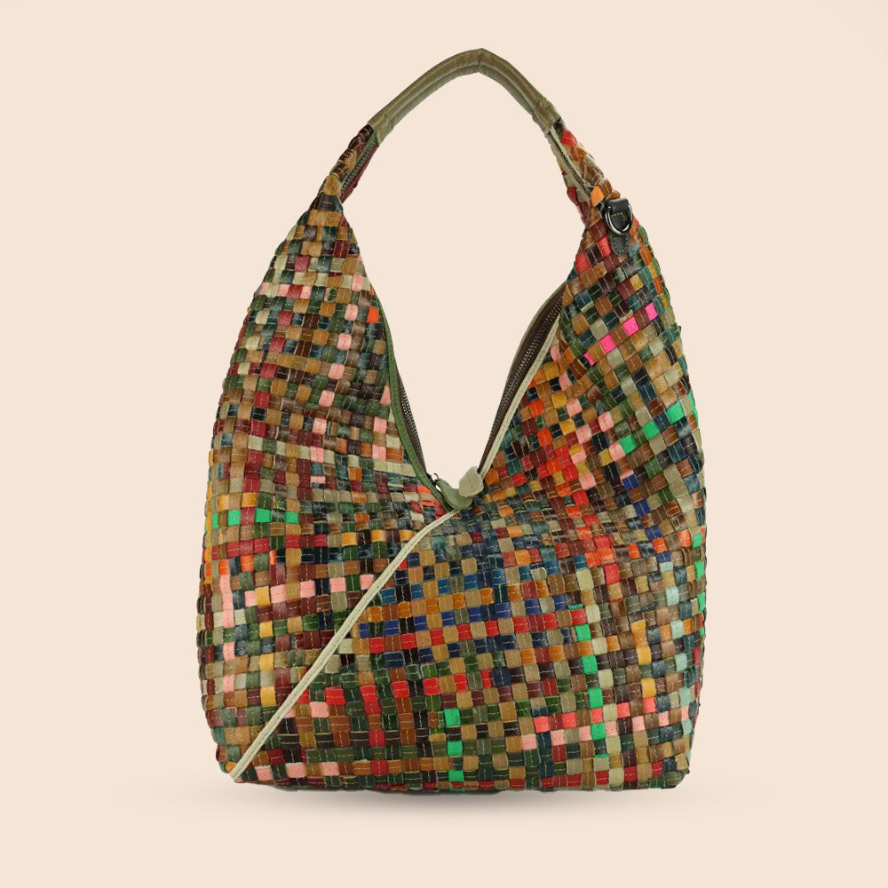 BORSA A SACCA CON TRACOLLA INTRECCIATA MULTICOLOR