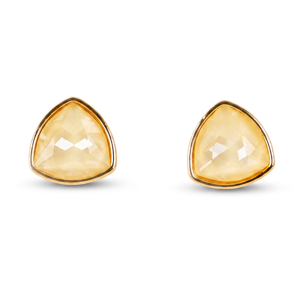 STUD EARRINGS WITH COLORED CRYSTALS OF DIFFERENT SHAPES