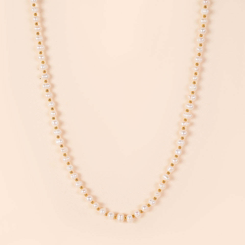 COLLANA GIROCOLLO CON PERLE ASIMMETRICHE