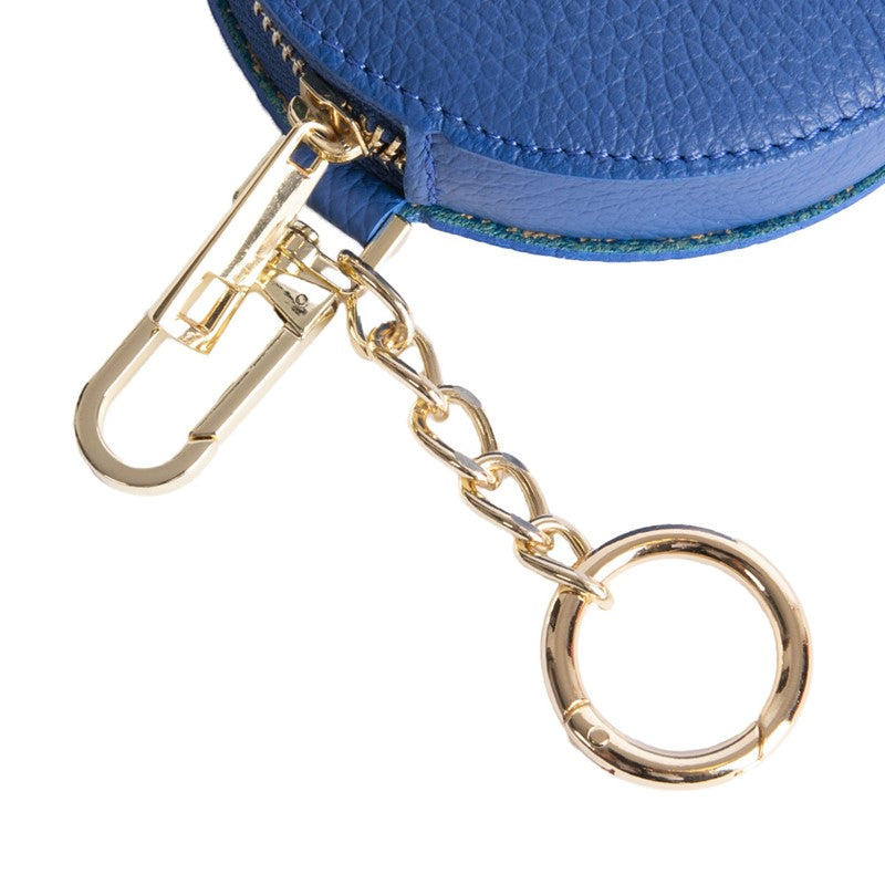 PORTAMONETE ROTONDO CON ZIP E MOSCHETTONE