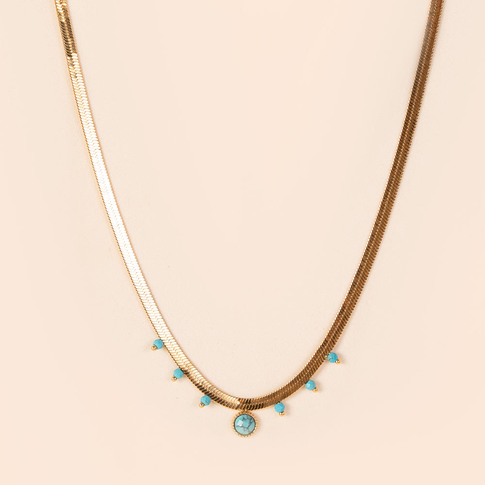 COLLANA GIROCOLLO SNAKE CON PERLINE PENDENTI