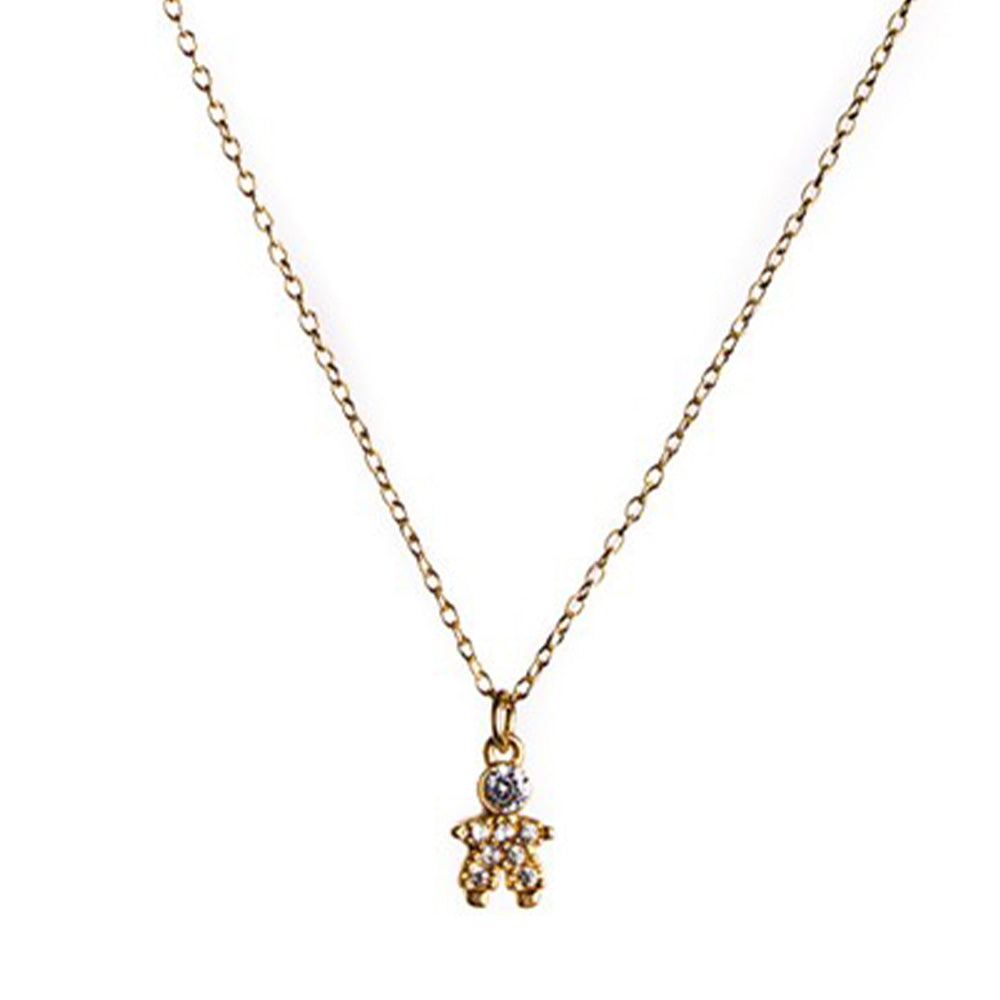 COLLANA GIROCOLLO CON BAMBINO PENDENTE CON STRASS