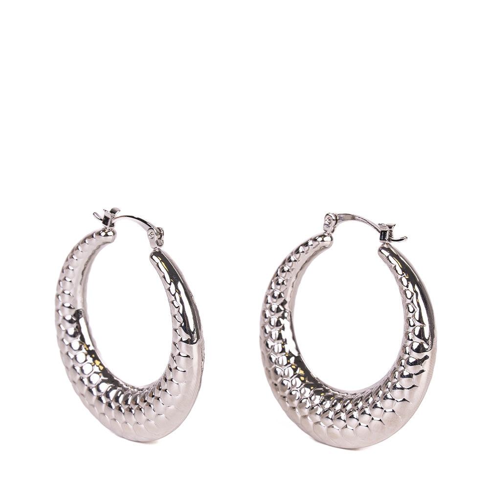 ORECCHINI PENDENTI A CERCHIO RIGATI GRANDI