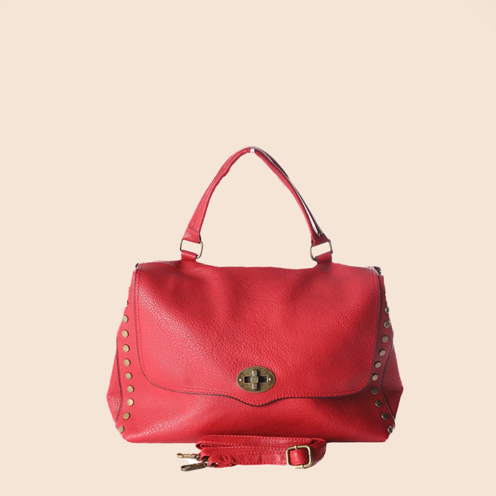 BORSA MANO STILE POSTINA BORCHIE LATERALI