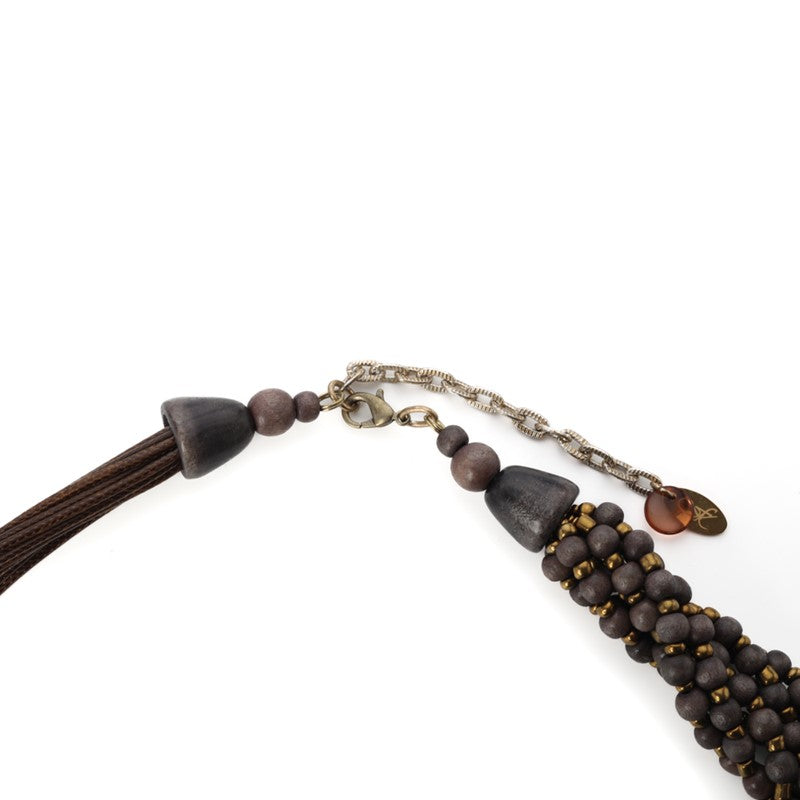 CHOKER NECKLACE BEADS STONE PENDANT