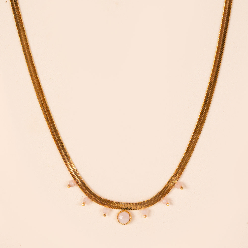 COLLANA GIROCOLLO SNAKE CON PERLINE PENDENTI