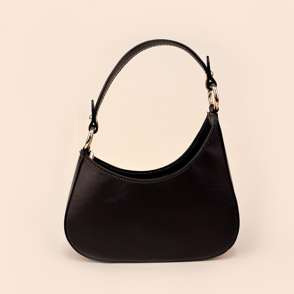ASYMMETRIC HALF-MOON SHOULDER BAG