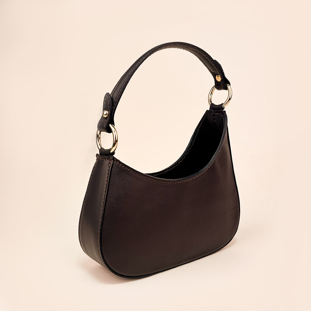 ASYMMETRIC HALF-MOON SHOULDER BAG