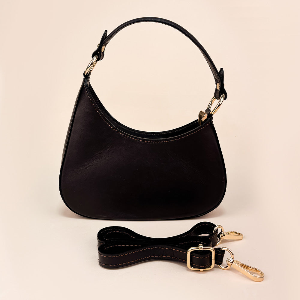 ASYMMETRIC HALF-MOON SHOULDER BAG