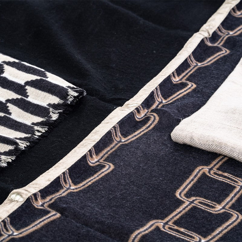 SCIARPA IN LANA TRAMA ASTRATTA