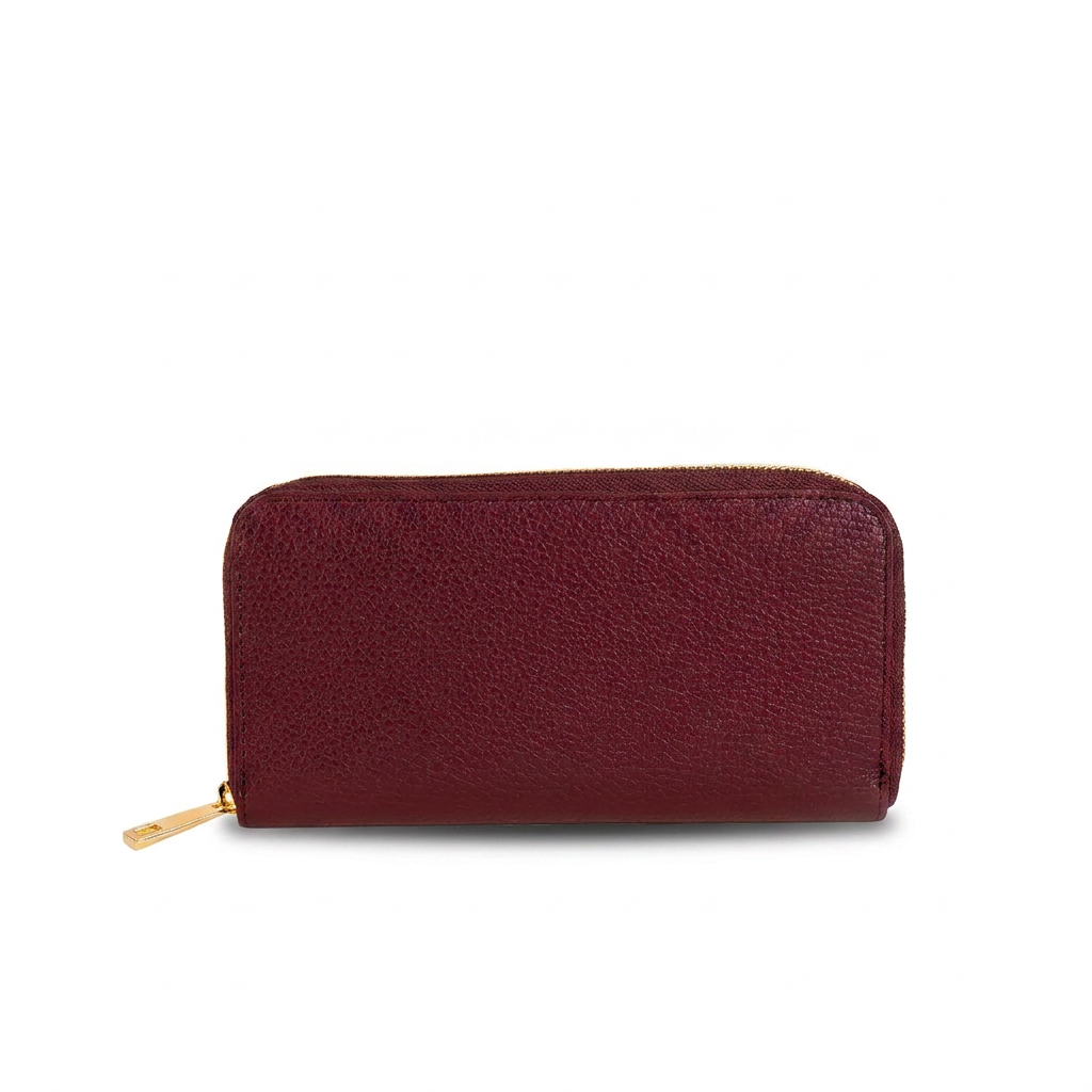 BOOK WALLET WITH ZIP CLOSURE