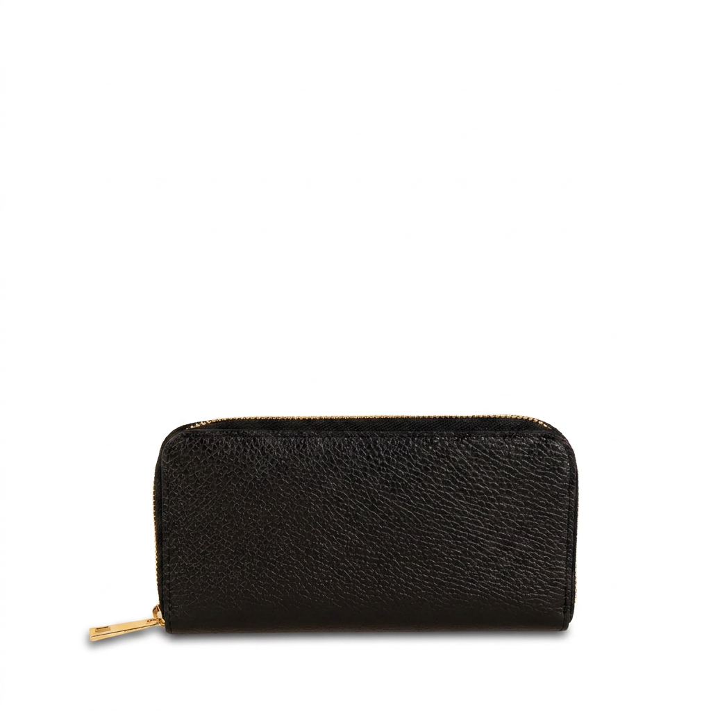 BOOK WALLET WITH ZIP CLOSURE