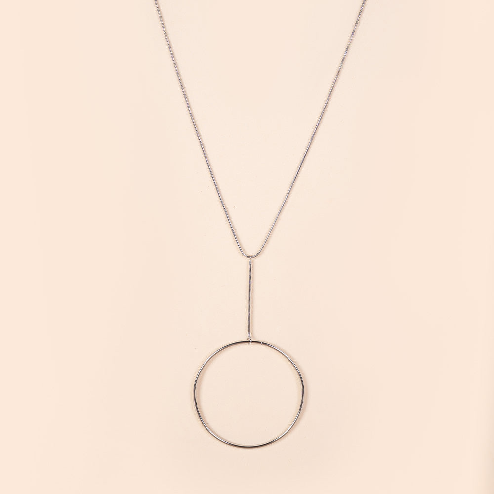 COLLANA LUNGA CON PENDENTE GRANDE CIRCOLARE