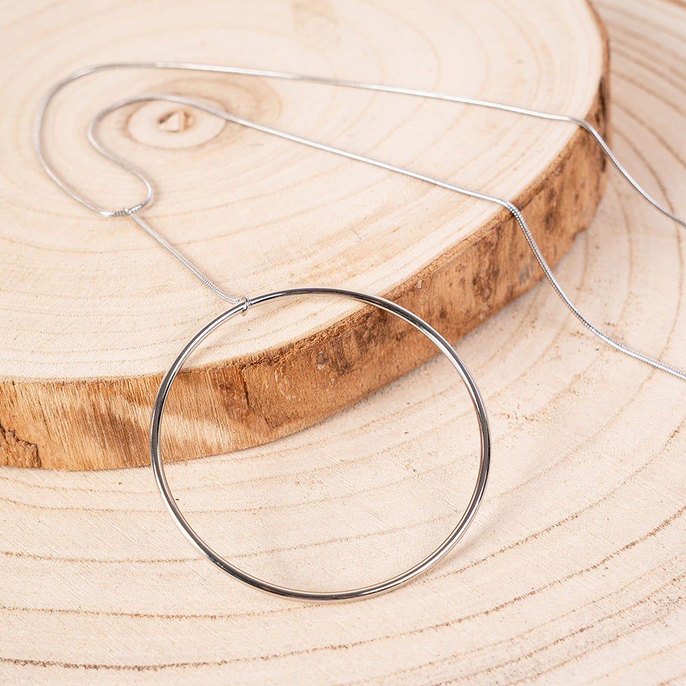 COLLANA LUNGA CON PENDENTE GRANDE CIRCOLARE