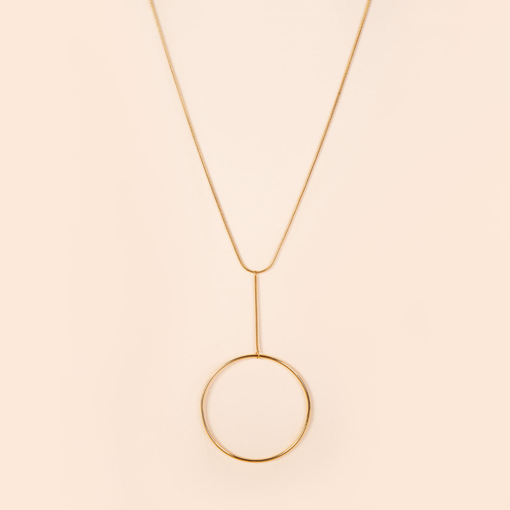 COLLANA LUNGA CON PENDENTE GRANDE CIRCOLARE