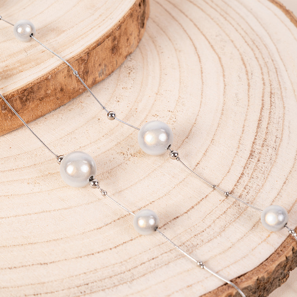 COLLANA LUNGA CON SFERE DI DIAMETRO DIVERSO