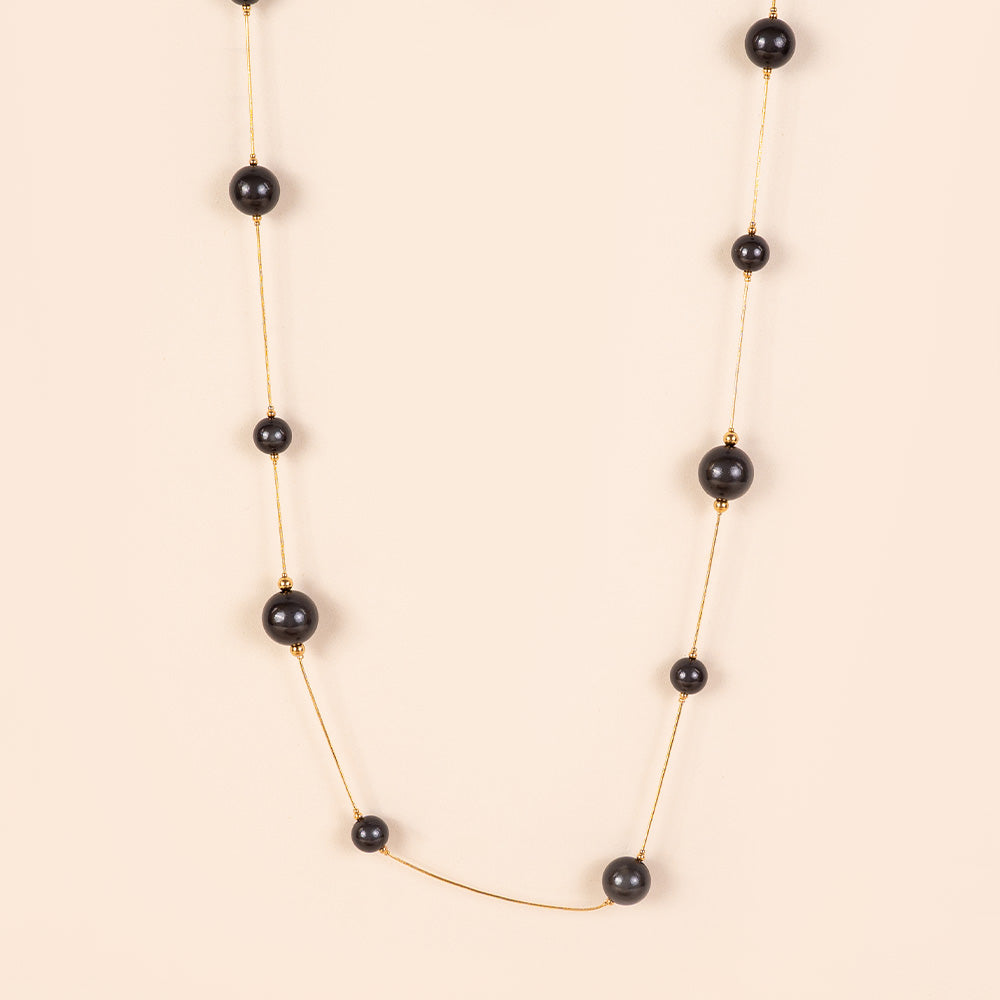 COLLANA LUNGA CON SFERE DI DIAMETRO DIVERSO