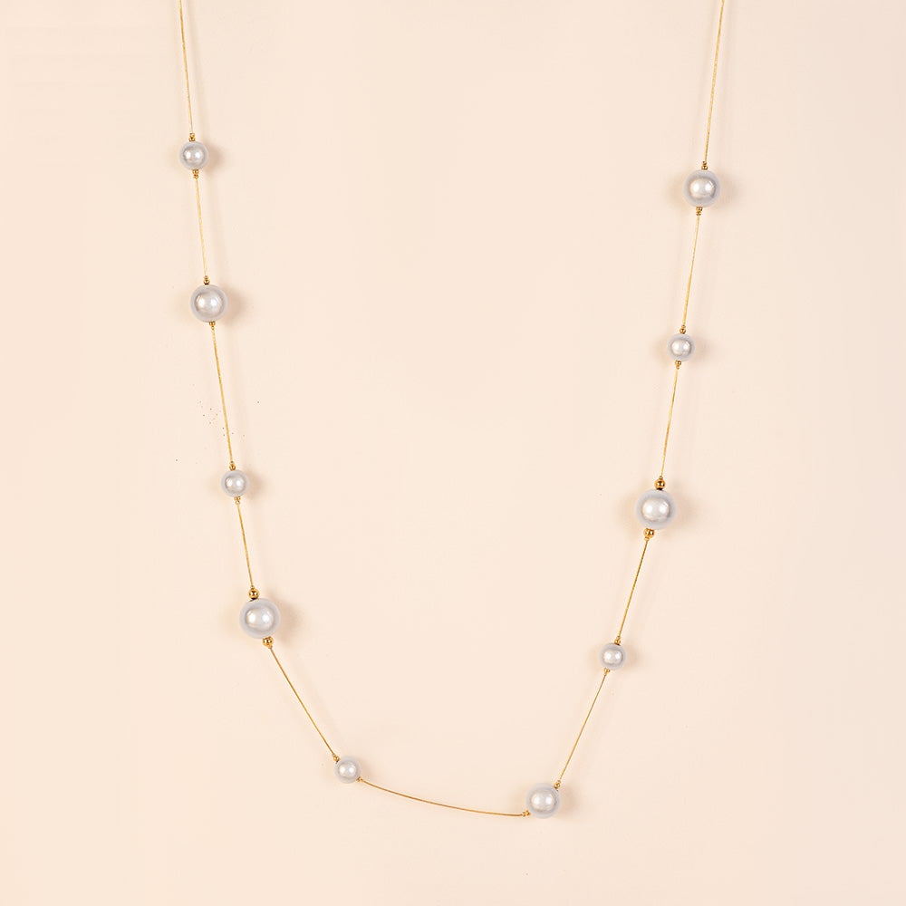 COLLANA LUNGA CON SFERE DI DIAMETRO DIVERSO