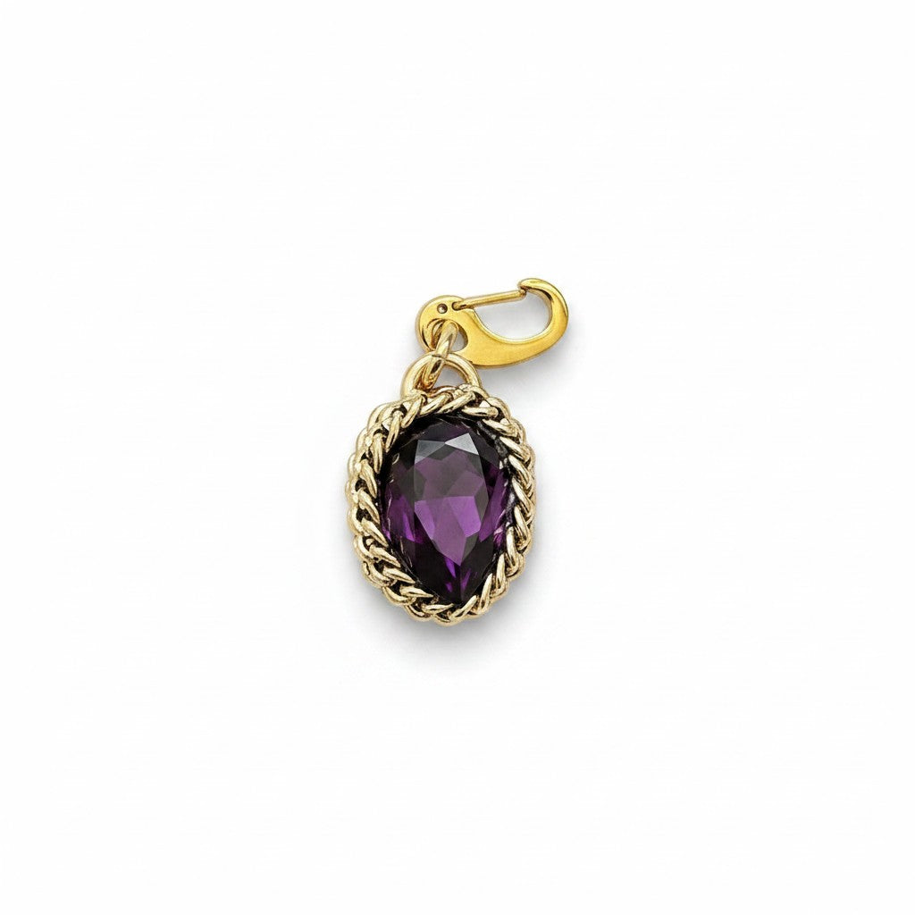 CHARM CON GOCCIA COLORATA E CORNICE IN CATENA