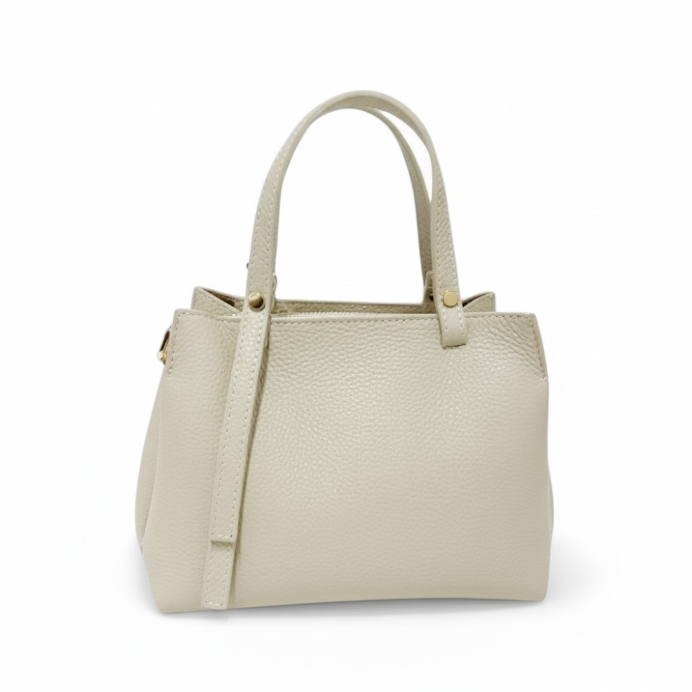 BORSA A MANO RIGIDA CON DOPPIO LACCETTO A LATO