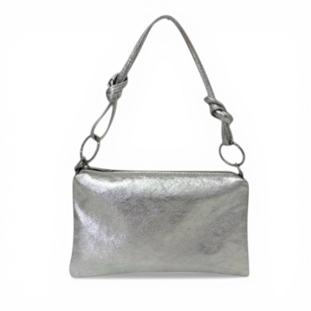 BORSA A SPALLA PICCOLA CON ANELLI MEDI E NODI SULLA TRACOLLA
