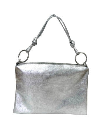 BORSA A SPALLA CON NODI E ANELLI GRANDI AI MANICI