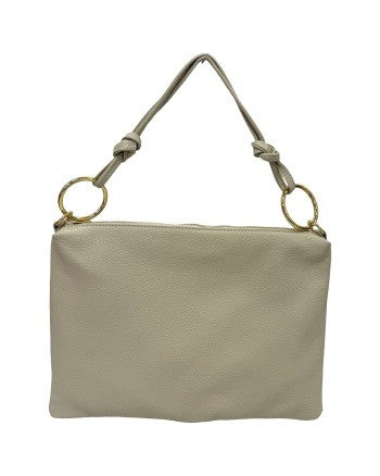 BORSA A SPALLA CON NODI E ANELLI GRANDI AI MANICI