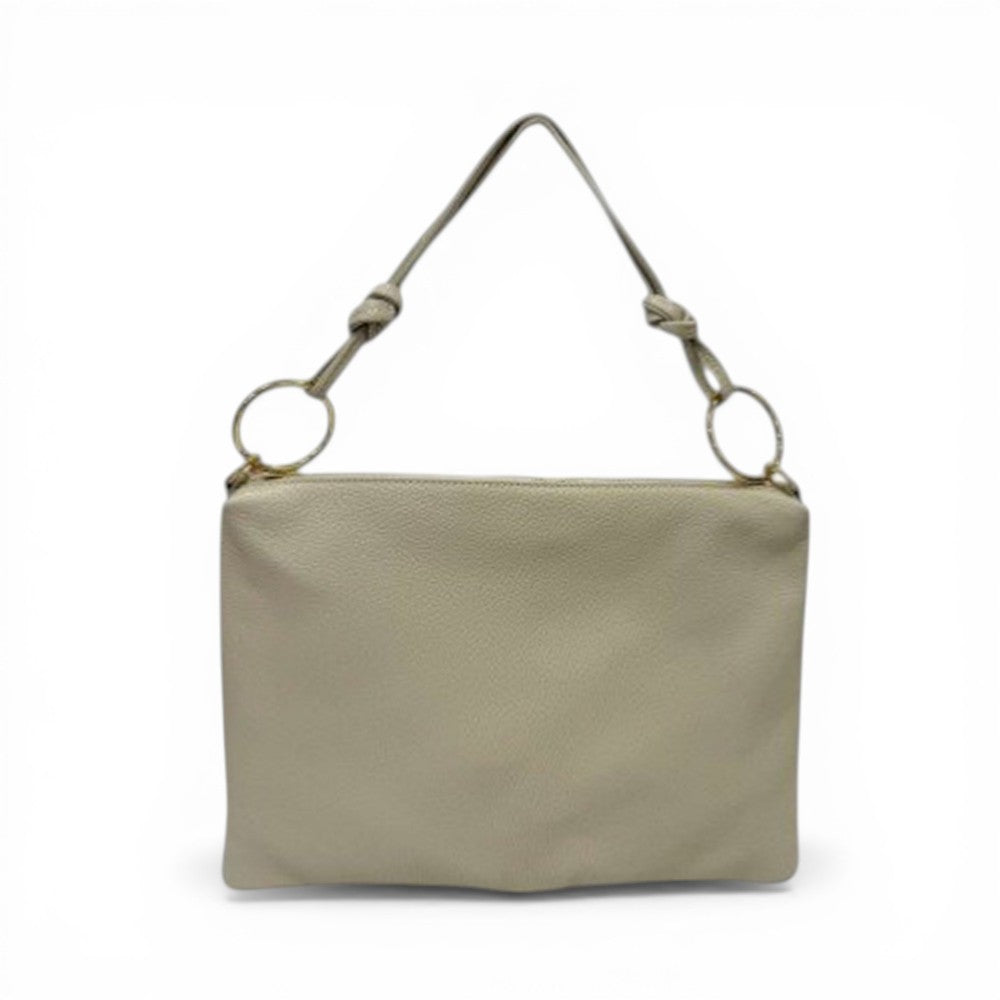 BORSA A SPALLA CON NODI E ANELLI GRANDI AI MANICI