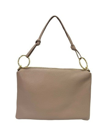 BORSA A SPALLA CON NODI E ANELLI GRANDI AI MANICI