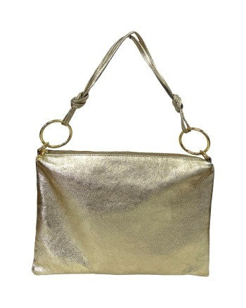 BORSA A SPALLA CON NODI E ANELLI GRANDI AI MANICI