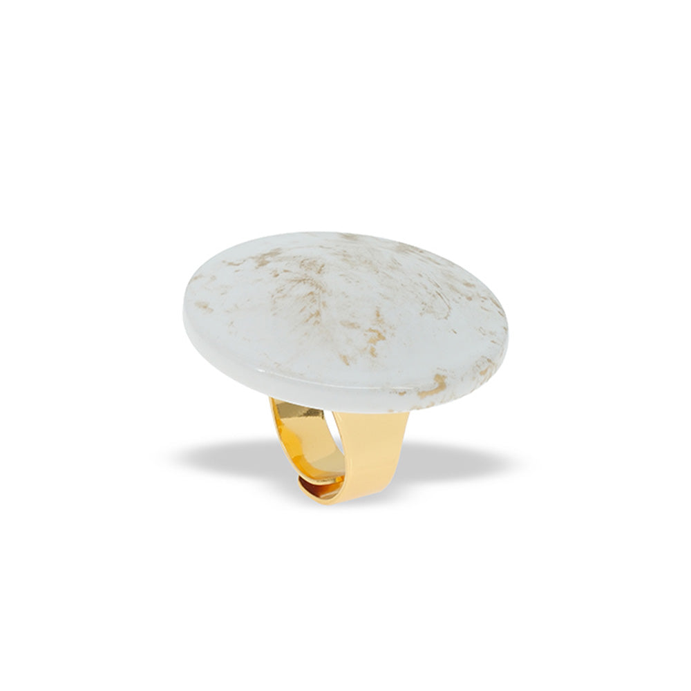 ANELLO CON BOTTONE CIRCOLARE MARMORIZZATO