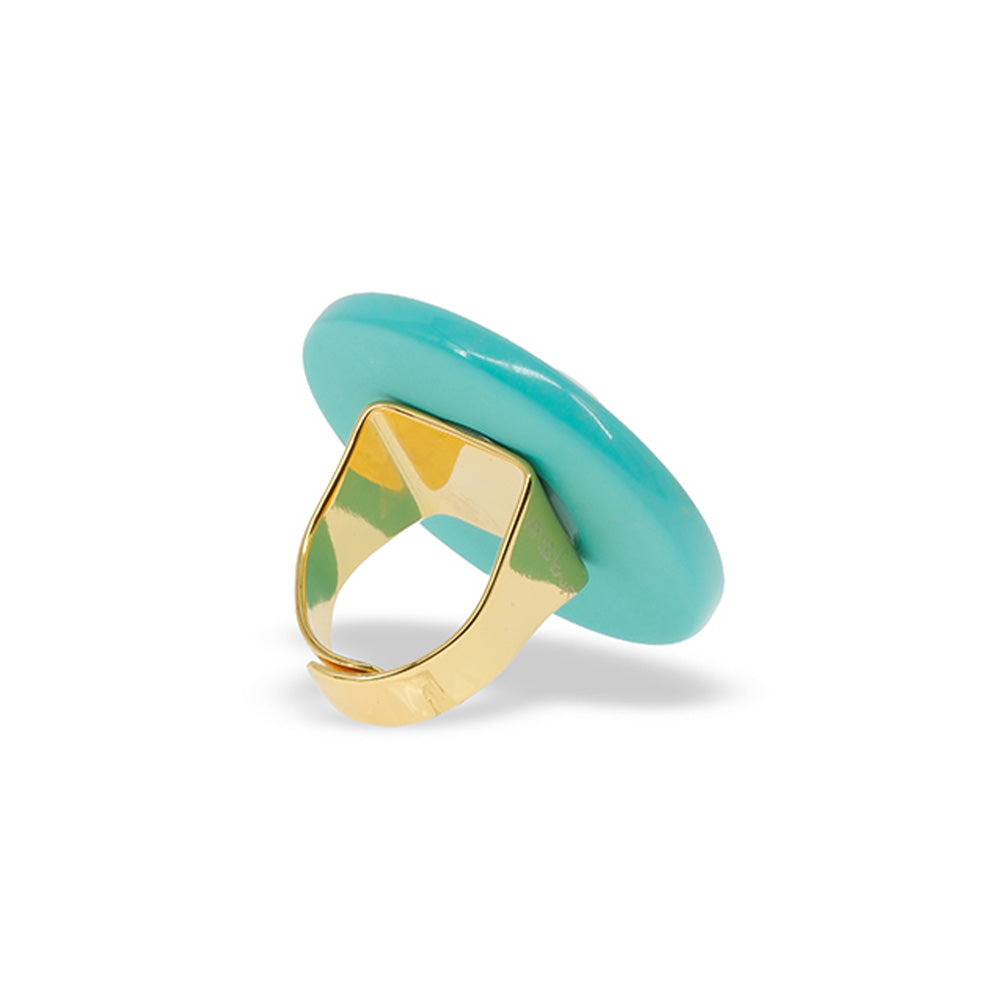 ANELLO CON BOTTONE CIRCOLARE MARMORIZZATO