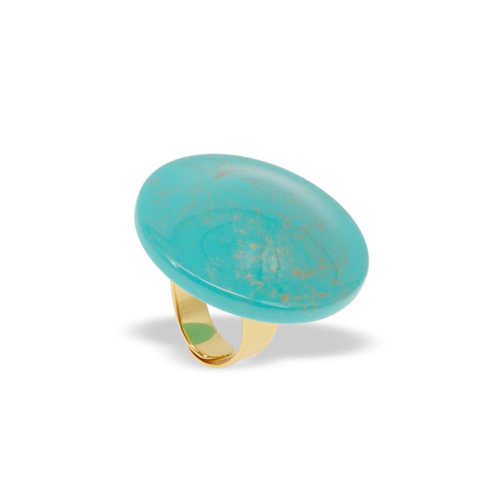 ANELLO CON BOTTONE CIRCOLARE MARMORIZZATO