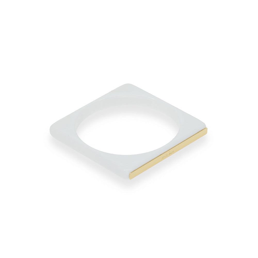 SQUARE RIGID BRACELET WITH BRASS DETAIL