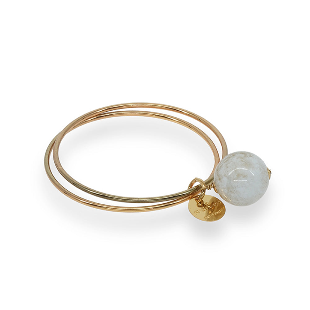 RIGID BRACELET WITH SMALL MARBLED SPHERE