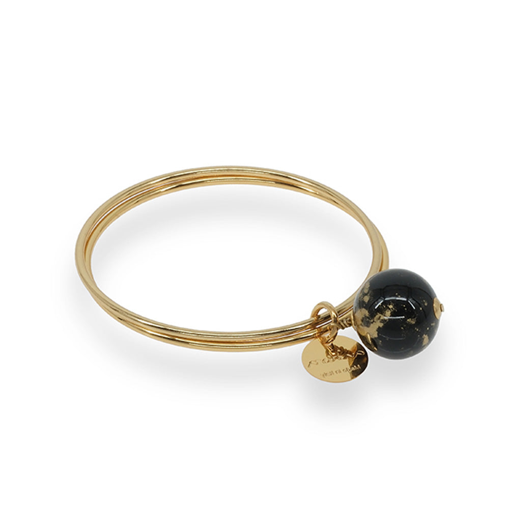 RIGID BRACELET WITH SMALL MARBLED SPHERE
